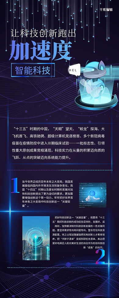 科技长图机器人蓝色创意科技长图
