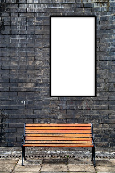 复古石墙广告海报样机