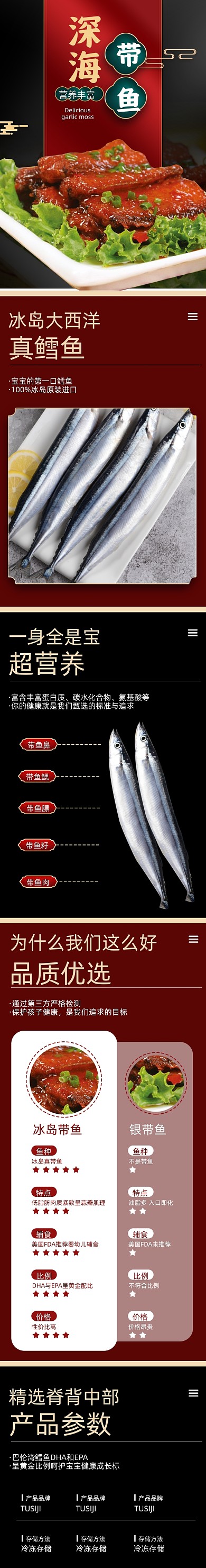 带鱼海鲜食品详情页