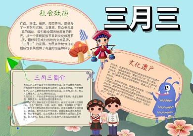 小学生三月三手抄报模板