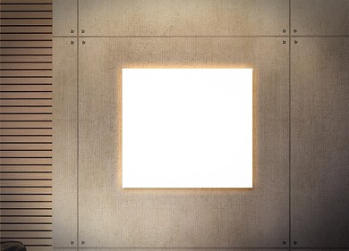 墙面发光灯箱海报样机