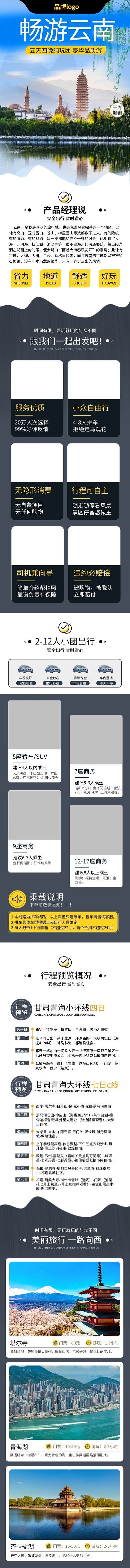 旅游周边畅游云南黄色清新简约电商详情页