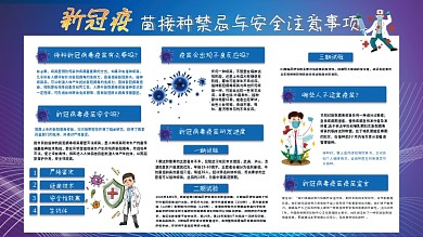 新冠疫苗接种注意事项宣传展板