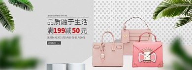 天猫唯美简约时尚女包海报模板