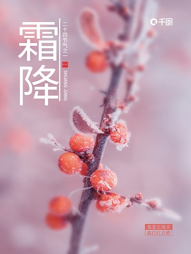 霜降二十四节气之一摄影海报