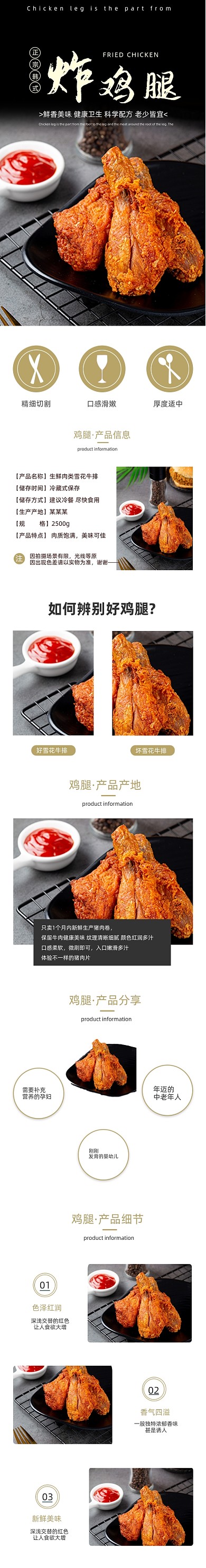 2020炸鸡腿鸡肉食品详情页