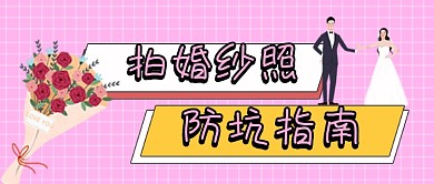 粉色网格婚纱照公众号首图