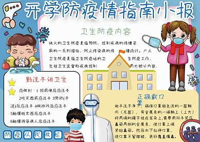 可爱开学防疫情指南安全小报