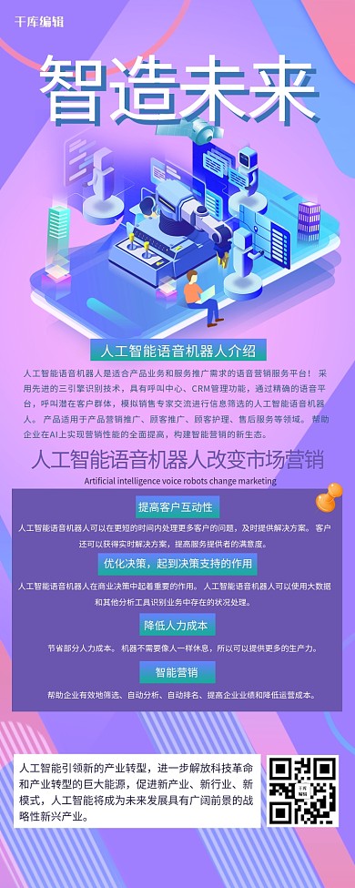 科技长图机器人场景紫色创意长图