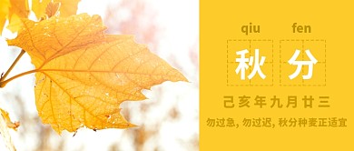 文艺秋分节气公众号首图