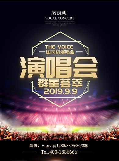 金色杂志风文化娱乐演唱会印刷海报