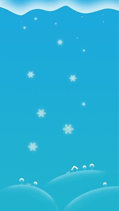 冬天雪花插画手机壁纸