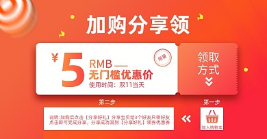 双十一店铺说明优惠券淘宝电商横版图