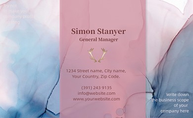 粉色大理石纹理名片