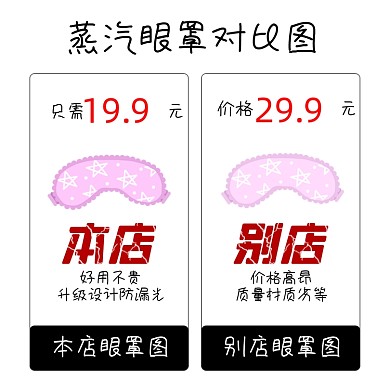 蒸汽眼罩对比日用百货淘宝主图直通车模板