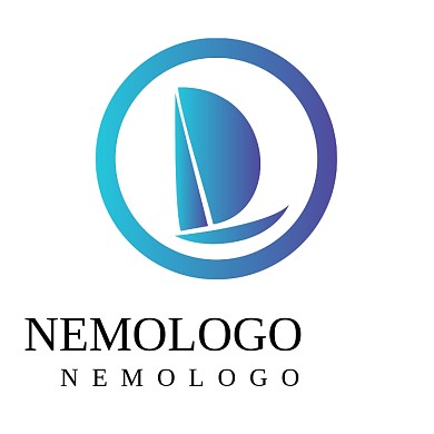 蓝色渐变帆船LOGO