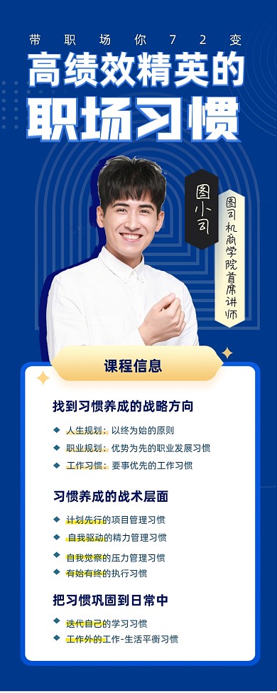 职场精英培训课程介绍长图手机海报