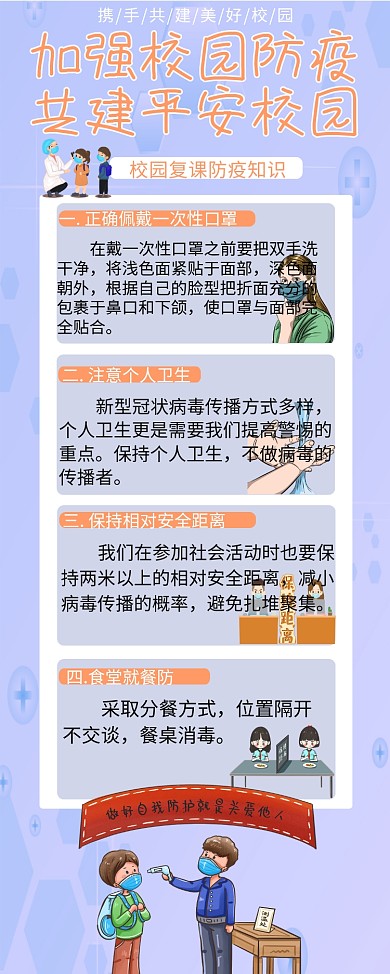 开学复课防疫校园展架