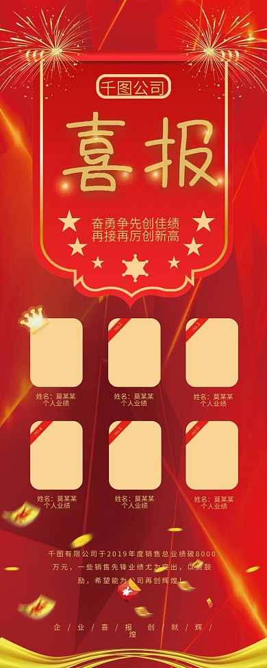 公司业绩喜报内容展架