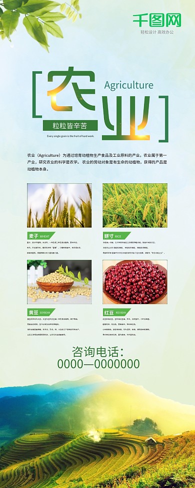 简约大气农产品展架设计PSD模板