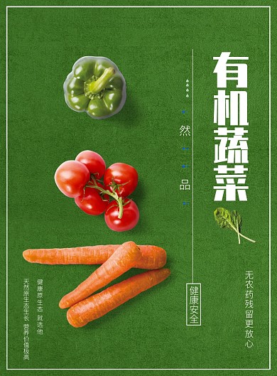 餐饮美食蔬菜瓜果有机蔬菜宣传海报