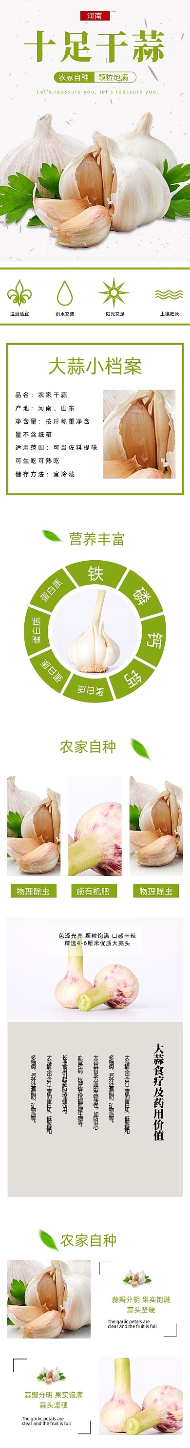 大蒜详情页电商时尚简约大气干蒜自种