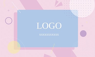 孟菲斯几何可爱卡通教育艺术培训名片