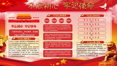 不忘初心牢记使命党建宣传展板