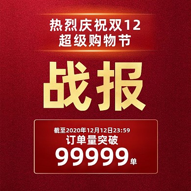 双十二大促销喜报战报大字报手机海报