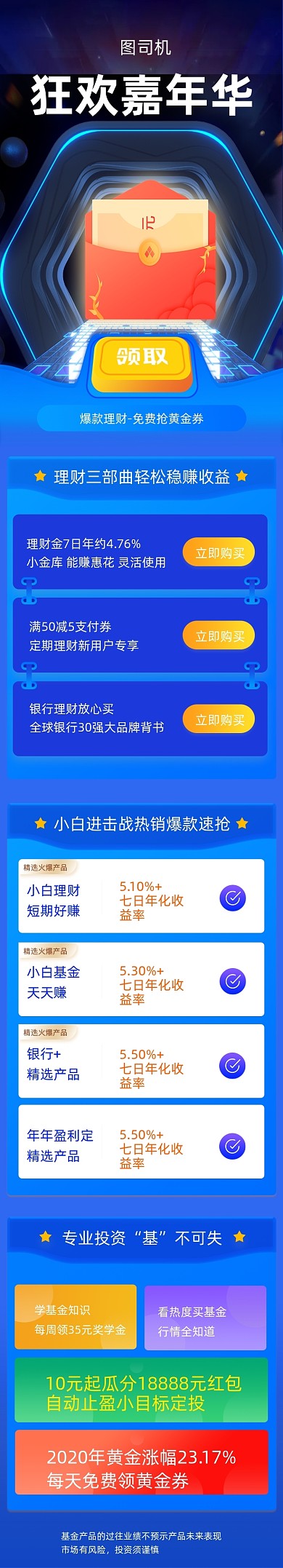 科技简约大气金融基金投资营销文章长图