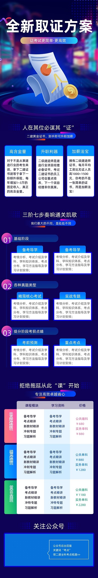 教育在线直播课会计建筑考证文章长图