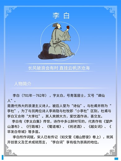 原创简约名人简介海报