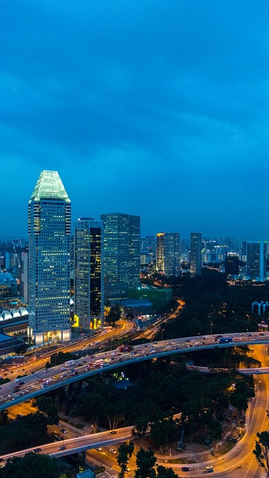 建筑摄影城市夜景手机壁纸海报