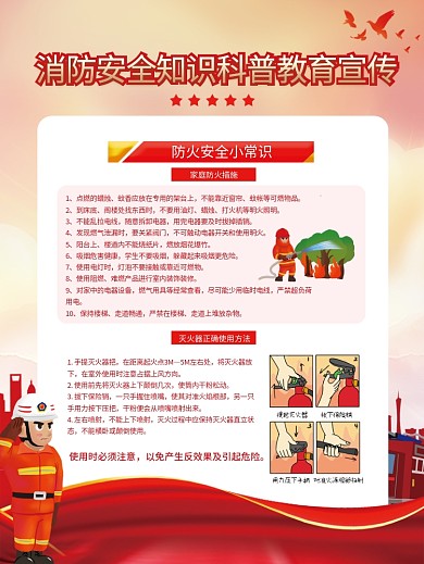 消防安全知识科普教育宣传海报