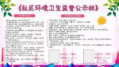 社区物业环境卫生服务管理公示宣传栏模板