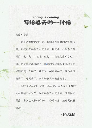 写信淡雅文艺小清新信纸