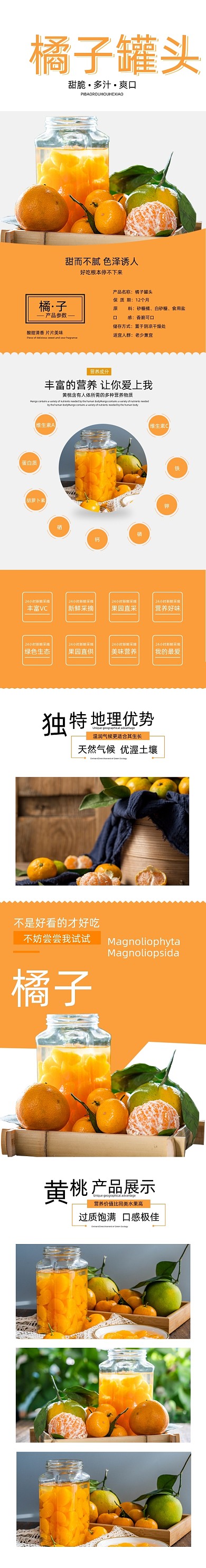 橘子罐头水果罐头食品茶饮详情页