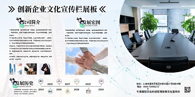 创新企业文化淡色宣传栏展板