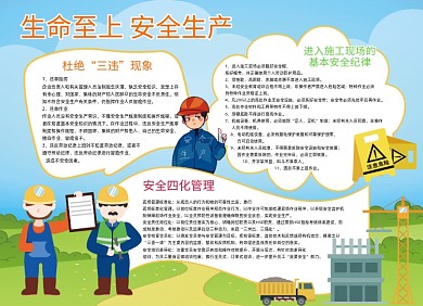 安全生产月卡通宣传小报