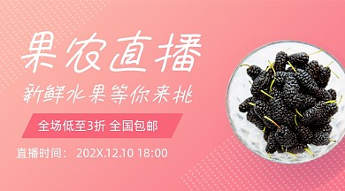 果农直播水果促销广告banner