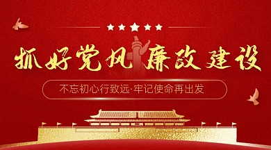 红色党建党政简约广告banner
