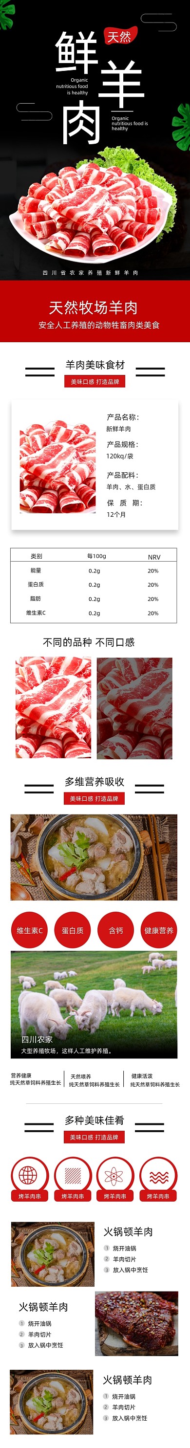 羊肉卷肉卷肉食详情页