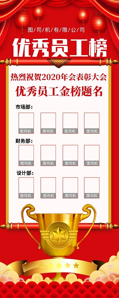 2020企业优秀员工表彰大会名单手机海报