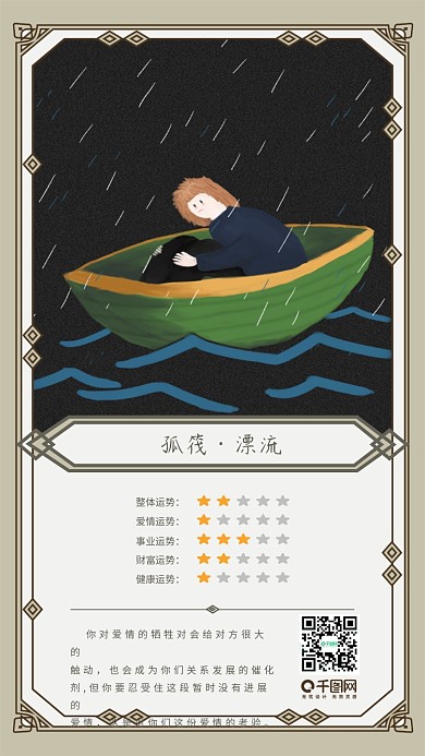 手绘塔罗牌占卜心情手机微信配图