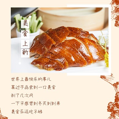 美食上新烤鸭方形配图