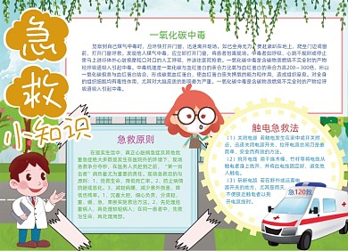120急救小知识医疗急救电话科普手抄报小报