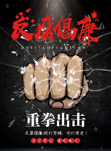 反腐倡廉党建展板海报