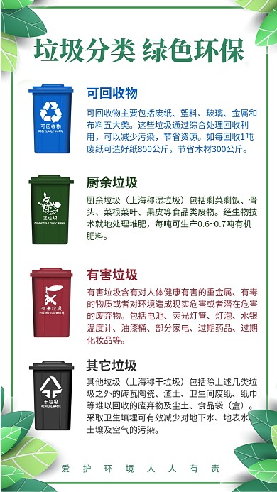 垃圾分类绿色环保公益海报