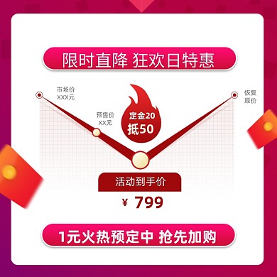 中秋国庆简约促销价格趋势定金宝贝主图