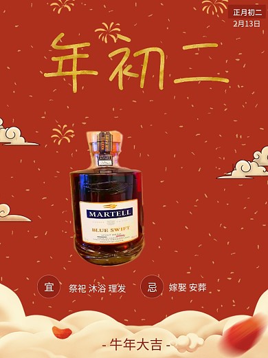 牛年年初二回娘家春节年俗习俗海报